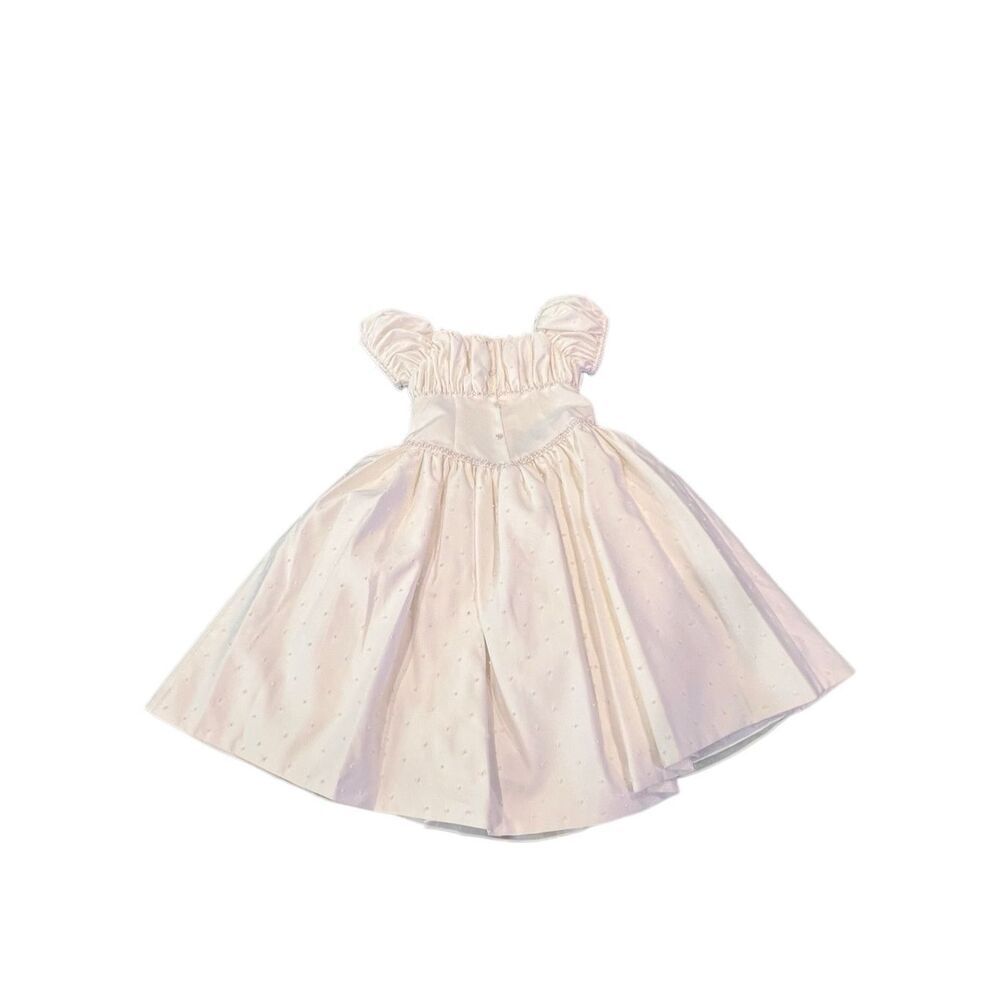 Angels New York Girls' Puffed Sleeve Embellished Ball Gown Dress Cream Size 6